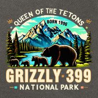 Queen Of The Tetons Grizzly 399 National Park Grizzly Bear Cotton Canvas Backpack