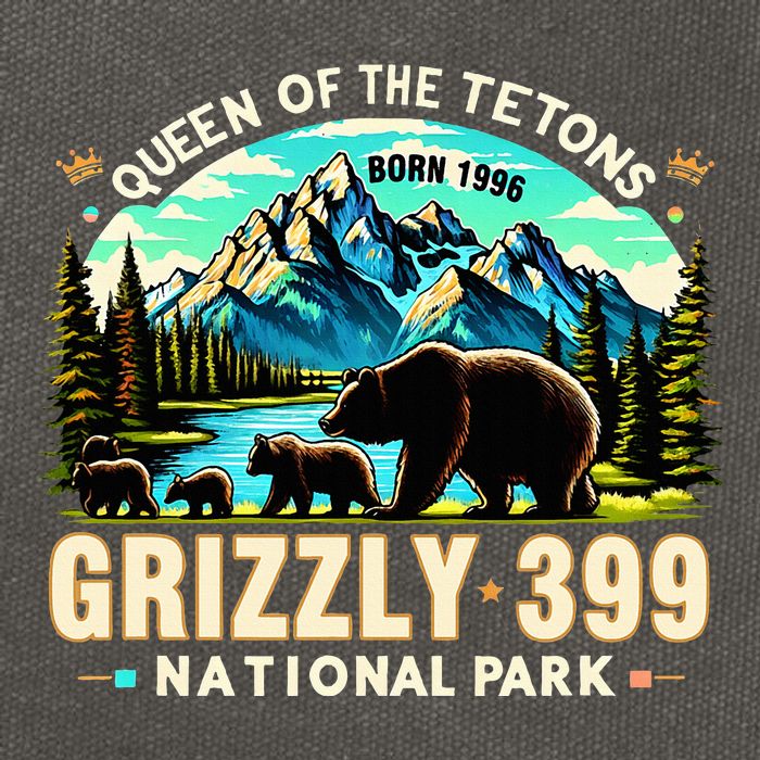 Queen Of The Tetons Grizzly 399 National Park Grizzly Bear Cotton Canvas Backpack