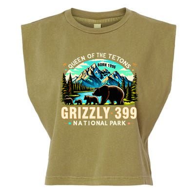 Queen Of The Tetons Grizzly 399 National Park Grizzly Bear Garment-Dyed Women's Muscle Tee