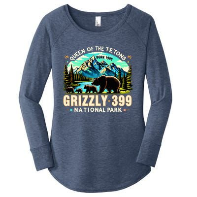 Queen Of The Tetons Grizzly 399 National Park Grizzly Bear Women's Perfect Tri Tunic Long Sleeve Shirt