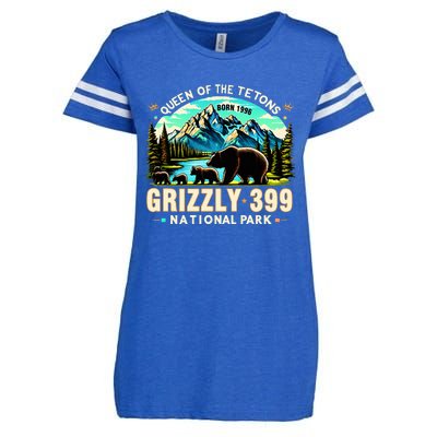 Queen Of The Tetons Grizzly 399 National Park Grizzly Bear Enza Ladies Jersey Football T-Shirt