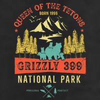 Queen Of The Tetons Grizzly 399 National Park Preserve 7 Panel Mesh Trucker Snapback Hat