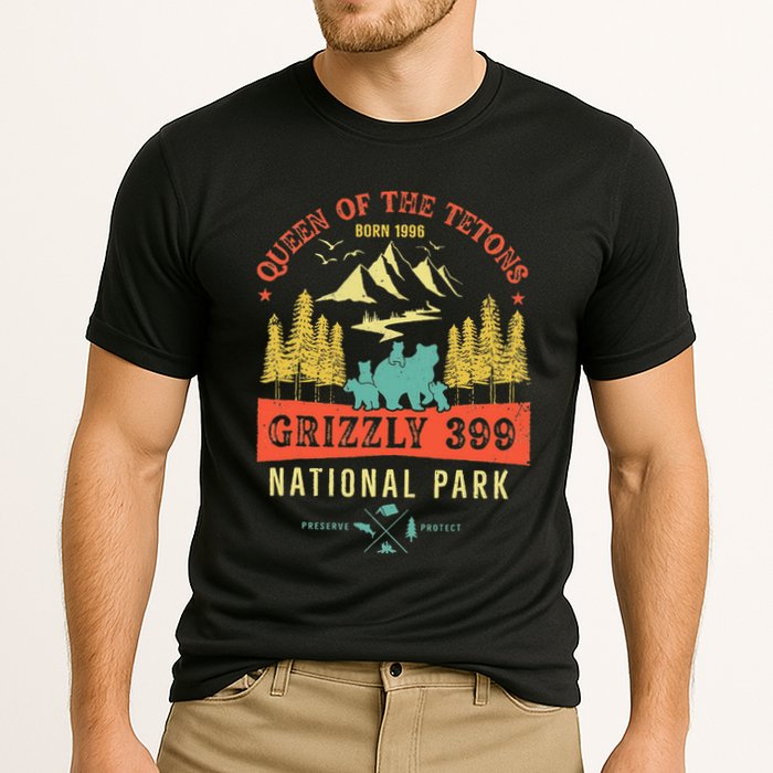 Queen Of The Tetons Grizzly 399 National Park Preserve Cooling Performance Crew T-Shirt