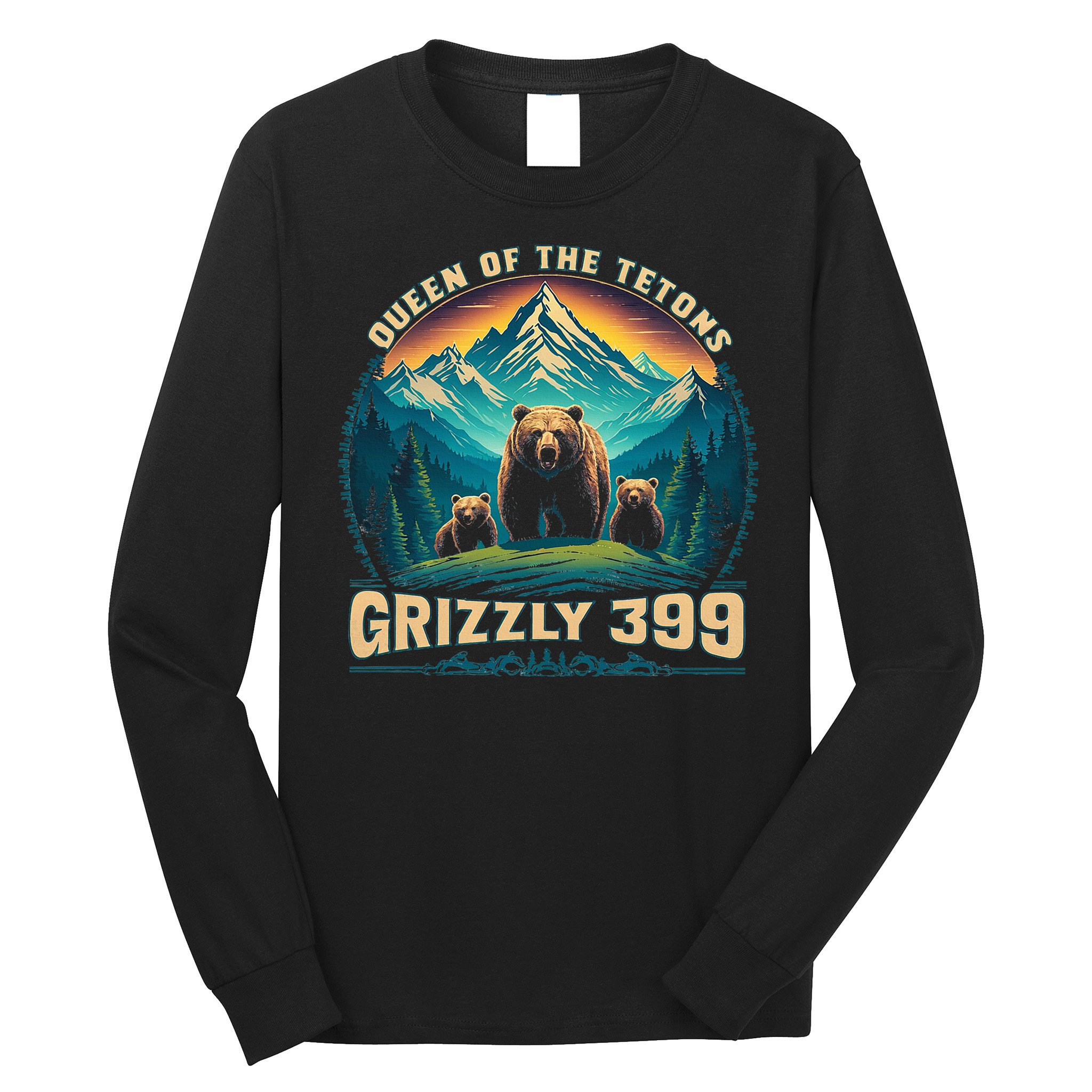 Queen Of The Tetons Grizzly Bear 399 National Park Long Sleeve Shirt