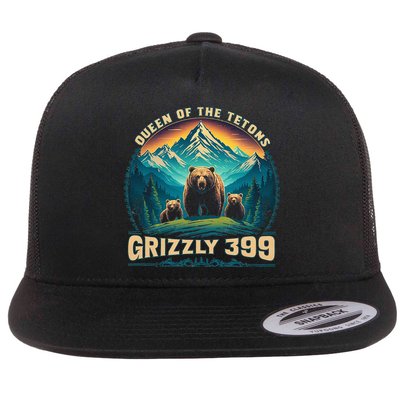 Queen Of The Tetons Grizzly Bear 399 National Park Flatbill Hat