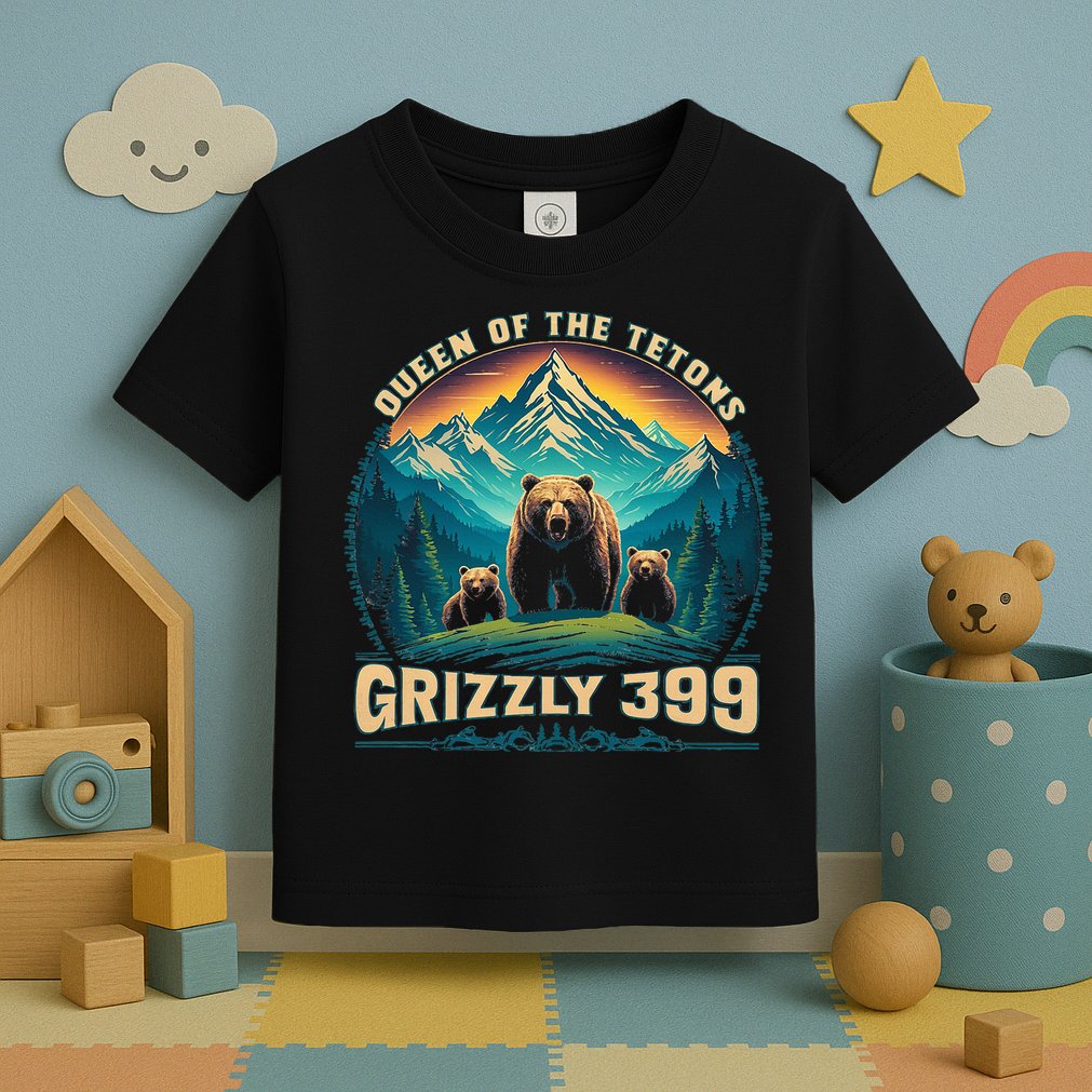 Queen Of The Tetons Grizzly Bear 399 National Park Toddler T-Shirt