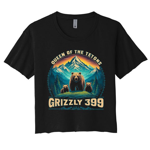 Queen Of The Tetons Grizzly Bear 399 National Park Crop Top