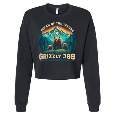 Queen Of The Tetons Grizzly Bear 399 National Park Cropped Pullover Crew