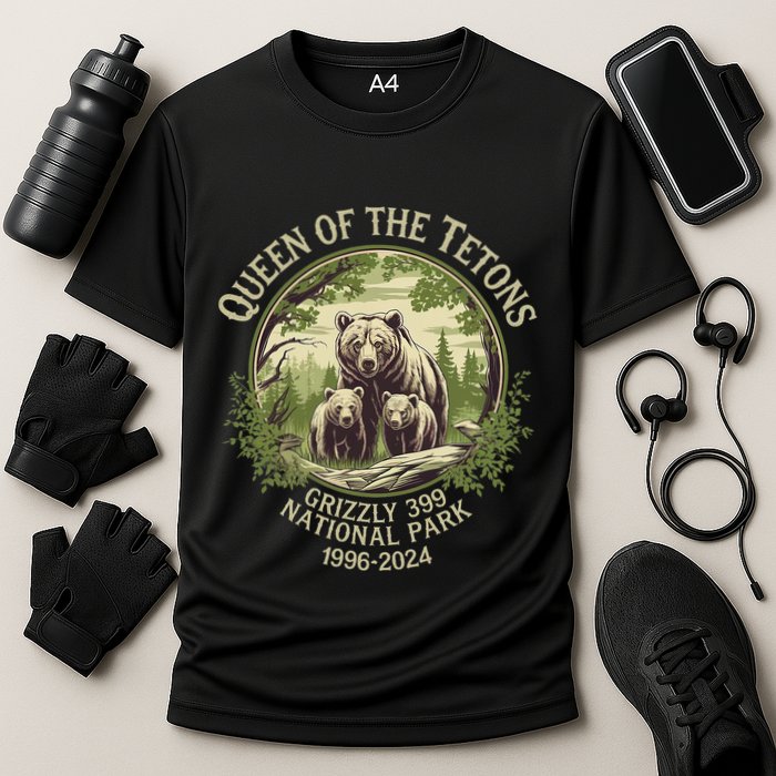 Queen Of The Tetons Grizzly 399 Wildlife Preserve 1996 2024 Cooling Performance Crew T-Shirt