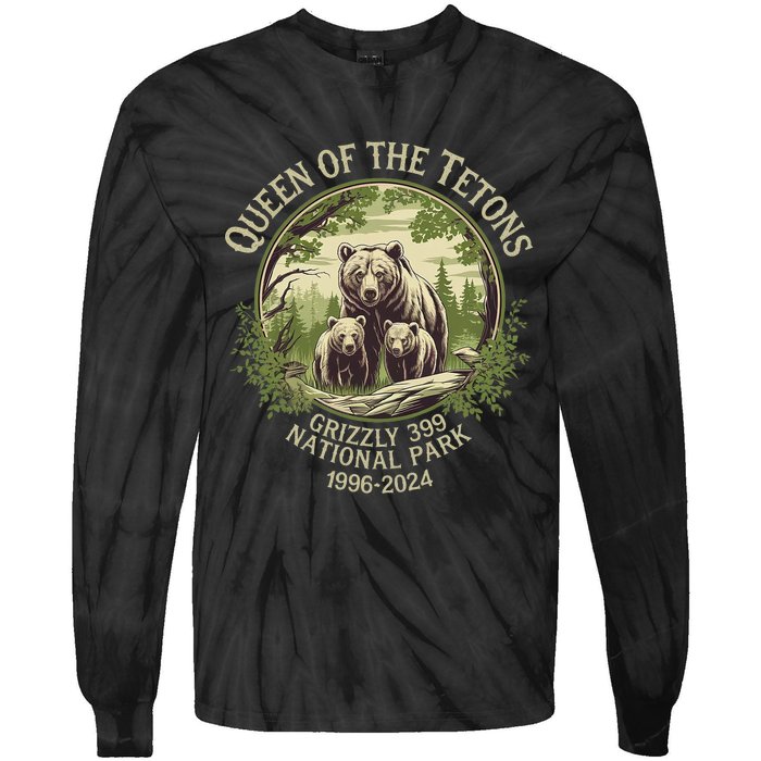 Queen Of The Tetons Grizzly 399 Wildlife Preserve 1996 2024 Tie-Dye Long Sleeve Shirt