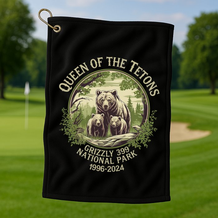 Queen Of The Tetons Grizzly 399 Wildlife Preserve 1996 2024 Golf Towel