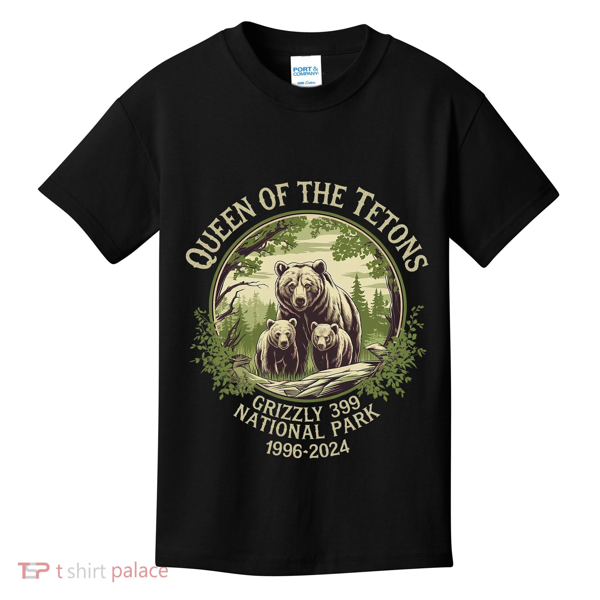 Queen Of The Tetons Grizzly 399 Wildlife Preserve 1996 2024 Kids T-Shirt