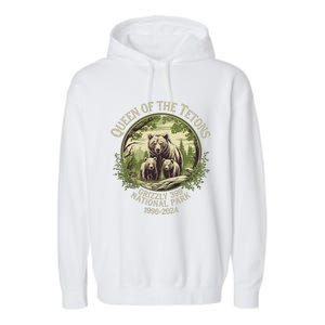 Queen Of The Tetons Grizzly 399 Wildlife Preserve 1996 2024 Garment-Dyed Fleece Hoodie