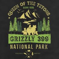 Queen Of The Tetons Grizzly 399 National Park Cool Comfort Performance Bucket Hat