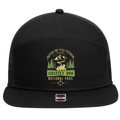 Queen Of The Tetons Grizzly 399 National Park 7 Panel Mesh Trucker Snapback Hat
