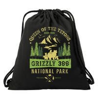 Queen Of The Tetons Grizzly 399 National Park Drawstring Bag