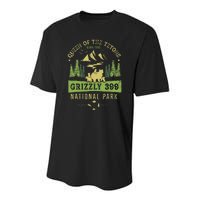 Queen Of The Tetons Grizzly 399 National Park Youth Performance Sprint T-Shirt