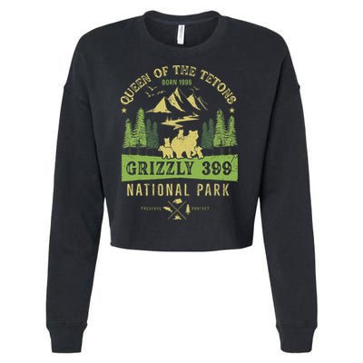 Queen Of The Tetons Grizzly 399 National Park Cropped Pullover Crew