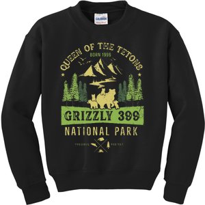 Queen Of The Tetons Grizzly 399 National Park Kids Sweatshirt