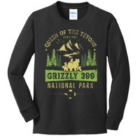 Queen Of The Tetons Grizzly 399 National Park Kids Long Sleeve Shirt