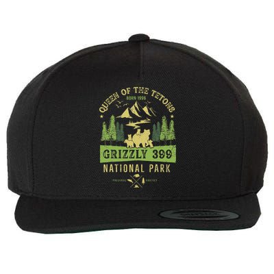 Queen Of The Tetons Grizzly 399 National Park Wool Snapback Cap