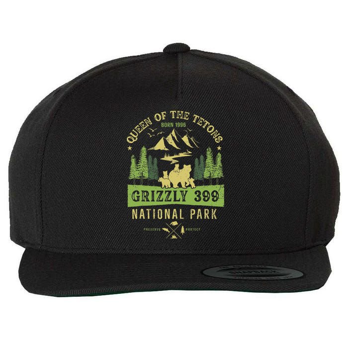Queen Of The Tetons Grizzly 399 National Park Wool Snapback Cap
