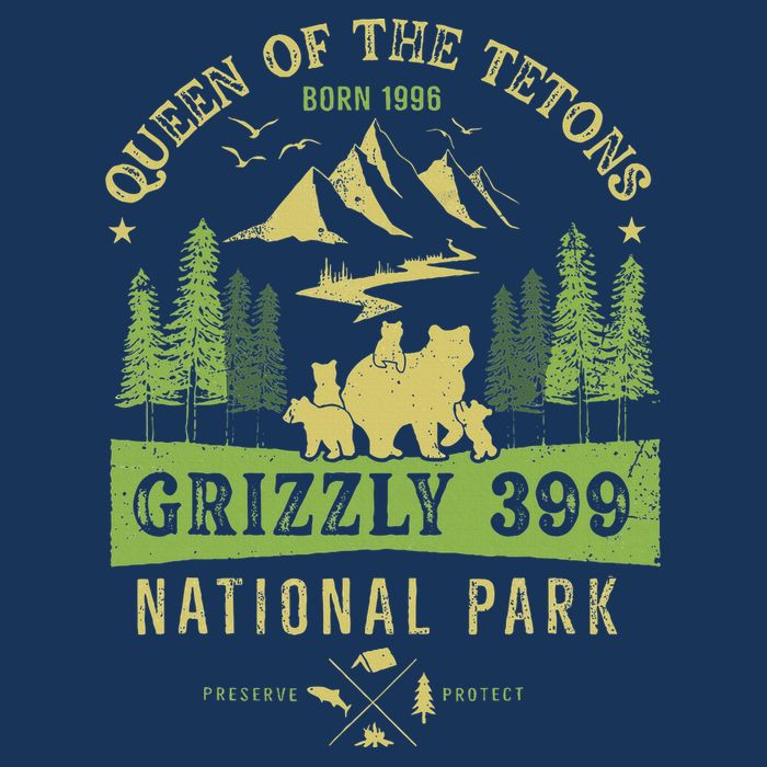 Queen Of The Tetons Grizzly 399 National Park Infant Baby Jersey Bodysuit