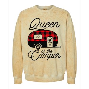 Queen of the Camper Buffalo  Camper Camping Traveler Colorblast Crewneck Sweatshirt