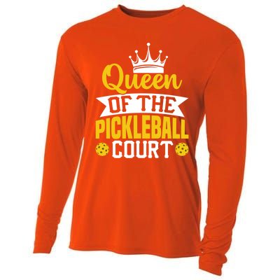 Queen Of The Pickleball Court Gift Cooling Performance Long Sleeve Crew