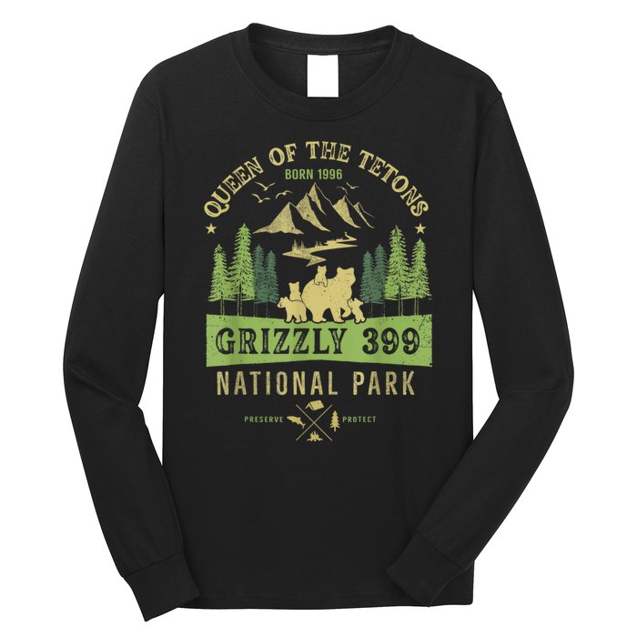 Queen Of The Tetons Grizzly 399 National Park Preserve Long Sleeve Shirt