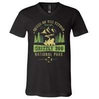 Queen Of The Tetons Grizzly 399 National Park Preserve V-Neck T-Shirt