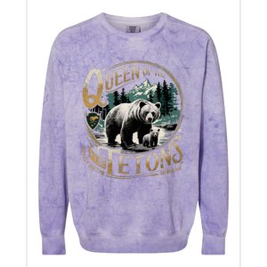 Queen Of The Tetons Grizzly 399 National Park Preserve Colorblast Crewneck Sweatshirt