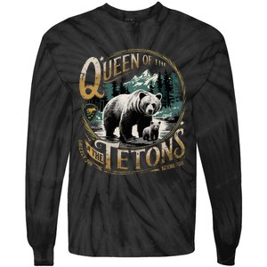 Queen Of The Tetons Grizzly 399 National Park Preserve Tie-Dye Long Sleeve Shirt