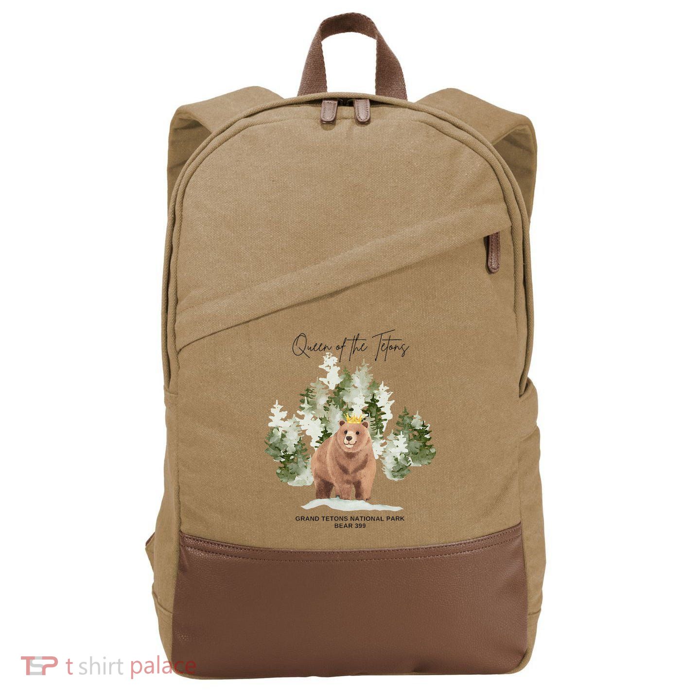 Queen Of The Tetons Grizzly Bear 399 Gtnp Cotton Canvas Backpack