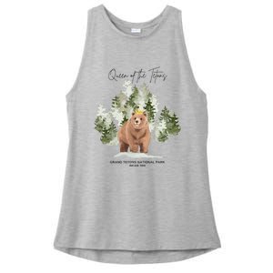 Queen Of The Tetons Grizzly Bear 399 Gtnp Ladies PosiCharge Tri-Blend Wicking Tank