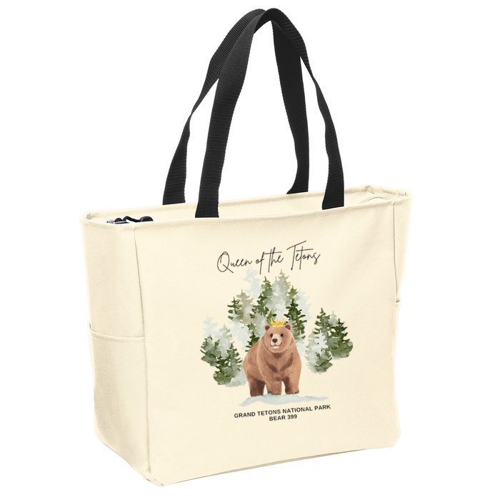 Queen Of The Tetons Grizzly Bear 399 Gtnp Zip Tote Bag