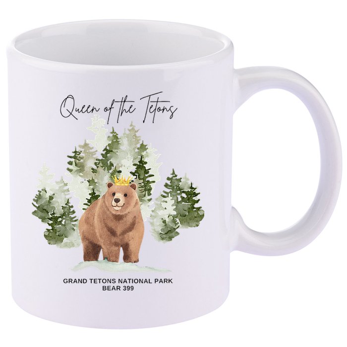 Queen Of The Tetons Grizzly Bear 399 Gtnp 11oz C Handle Ceramic Mug