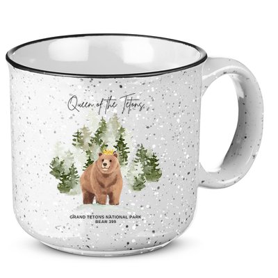 Queen Of The Tetons Grizzly Bear 399 Gtnp 15oz Campfire Ceramic Mug