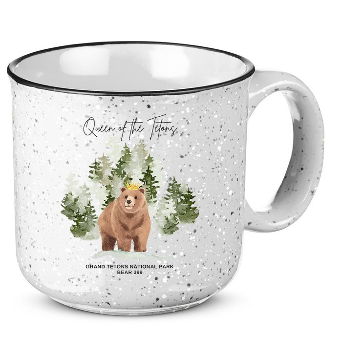 Queen Of The Tetons Grizzly Bear 399 Gtnp 15oz Campfire Ceramic Mug
