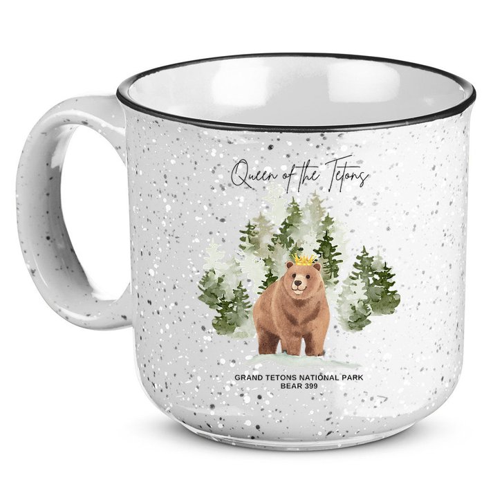 Queen Of The Tetons Grizzly Bear 399 Gtnp 15oz Campfire Ceramic Mug