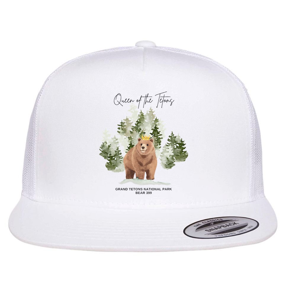 Queen Of The Tetons Grizzly Bear 399 Gtnp Flat Bill Trucker Hat