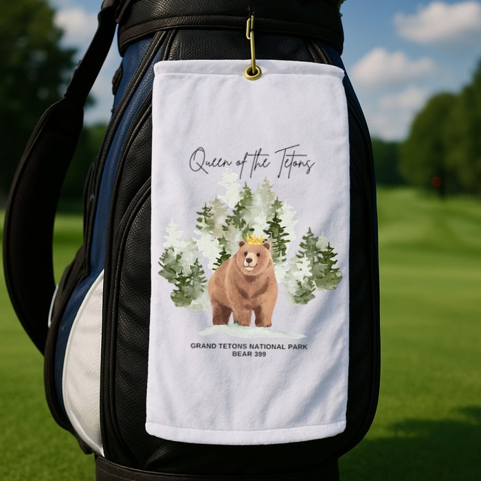 Queen Of The Tetons Grizzly Bear 399 Gtnp Golf Towel