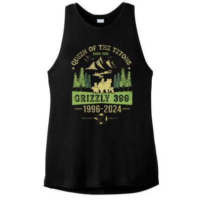 Queen Of The Tetons Grizzly 399 National Park 19962024 Ladies PosiCharge Tri-Blend Wicking Tank