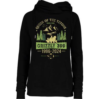 Queen Of The Tetons Grizzly 399 National Park 19962024 Womens Funnel Neck Pullover Hood