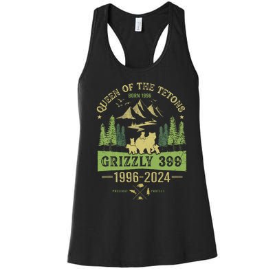 Queen Of The Tetons Grizzly 399 National Park 19962024 Women's Racerback Tank