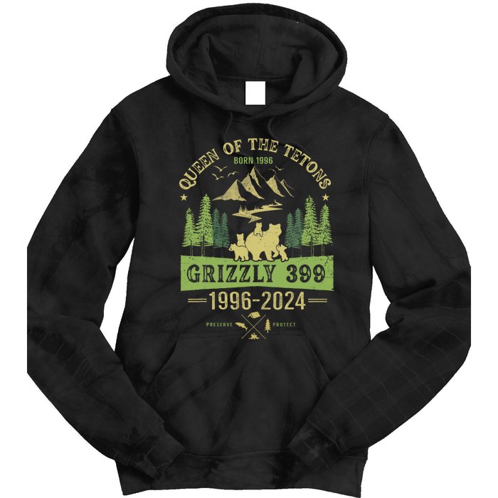 Queen Of The Tetons Grizzly 399 National Park 19962024 Tie Dye Hoodie