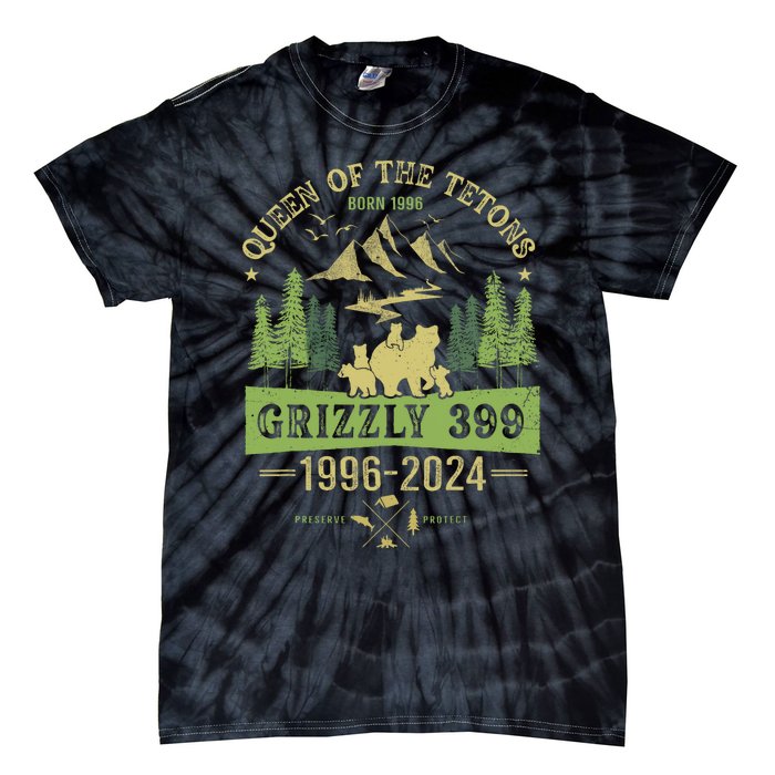 Queen Of The Tetons Grizzly 399 National Park 19962024 Tie-Dye T-Shirt