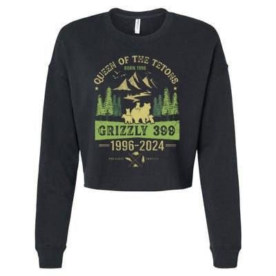 Queen Of The Tetons Grizzly 399 National Park 19962024 Cropped Pullover Crew