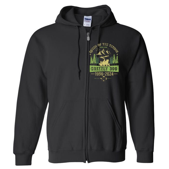 Queen Of The Tetons Grizzly 399 National Park 19962024 Full Zip Hoodie