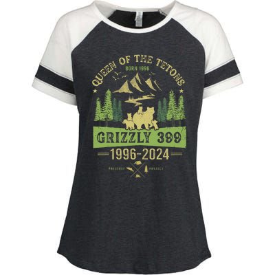 Queen Of The Tetons Grizzly 399 National Park 19962024 Enza Ladies Jersey Colorblock Tee